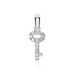 Kette Schlüssel aus 18K Weißgold mit Diamanten BDP0025-18KWSLK