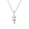 Kette Tanzmaus aus Sterlingsilber und Emaille, rosa 2035972