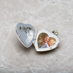 Kette und Herzmedaillon aus Sterlingsilber gravierbar SP0947SLK