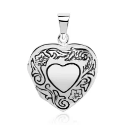 Kette und Herzmedaillon aus Sterlingsilber gravierbar SP0947SLK