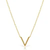Kette V-förmiger Anhänger 925er Silber vergoldet LSN0002