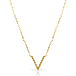 Kette V-förmiger Anhänger 925er Silber vergoldet LSN0002