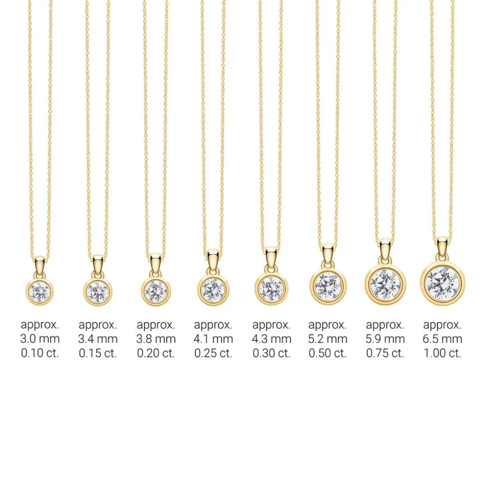 Kettenanhänger aus 585er Gold mit Diamant, lab grown BDP0033LG-14KGSL