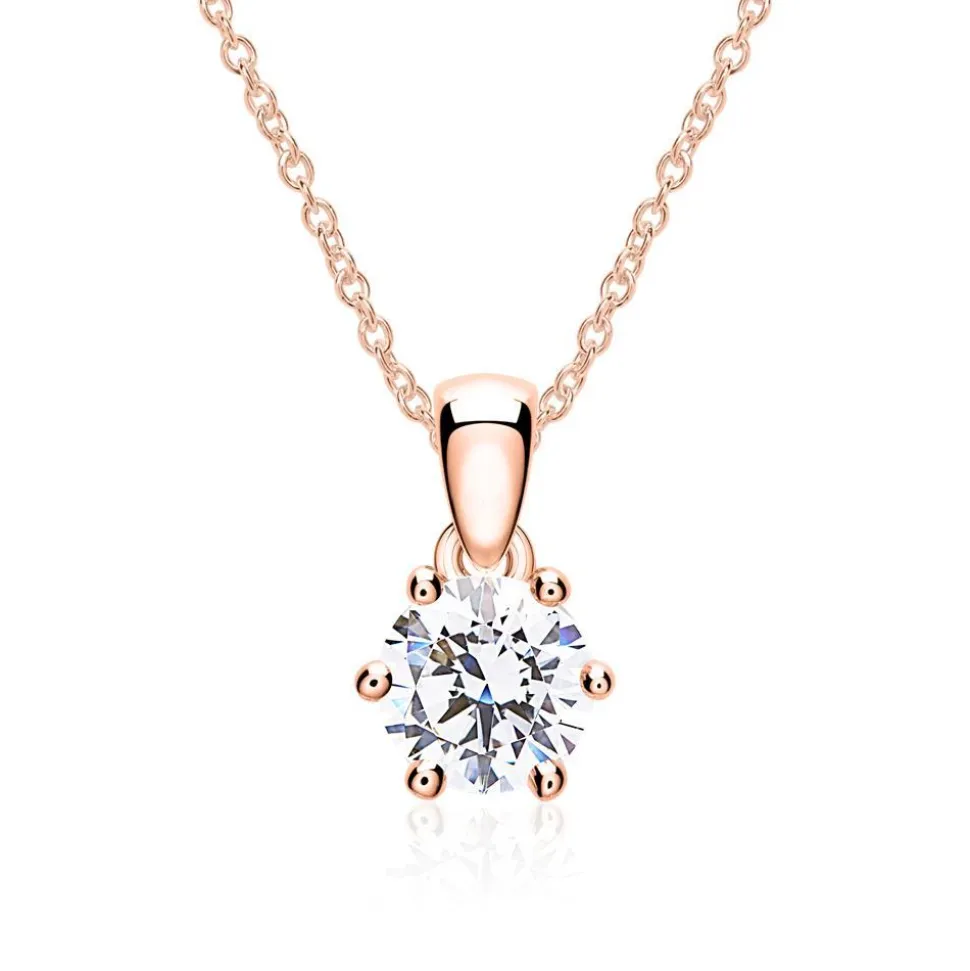 Kettenanhänger aus 14K Roségold mit Diamant, lab grown BDP0034LG-14KRSL