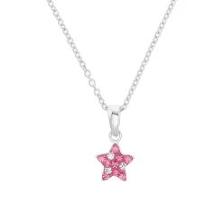 Kinderkette aus 925er Silber mit Stern, pink 2036421