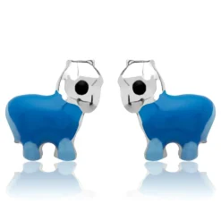 Kinderohrstecker 925 Silber Pferd blau KE0029