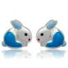Kinderohrstecker 925 Silber Hase blau KE0035