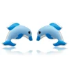 Kinderohrstecker Silber mit Delfinmotiv blau KE0017