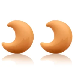 Kinderohrstecker Silber mit Mondmotiv orange KE0073