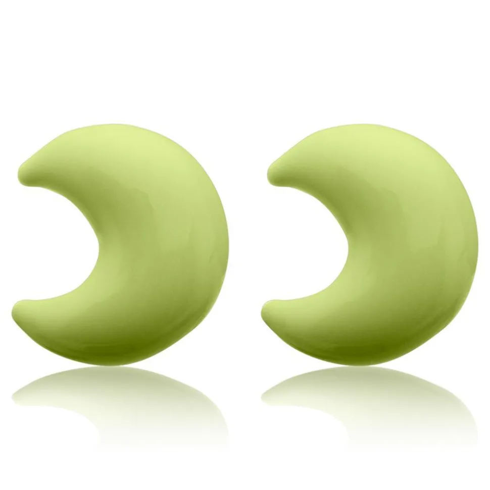 Kinderohrstecker Silber mit Mondmotiv grün KE0075