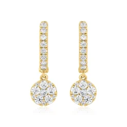 Klappcreolen für Damen aus Gold mit Diamanten BDE0038-GSL