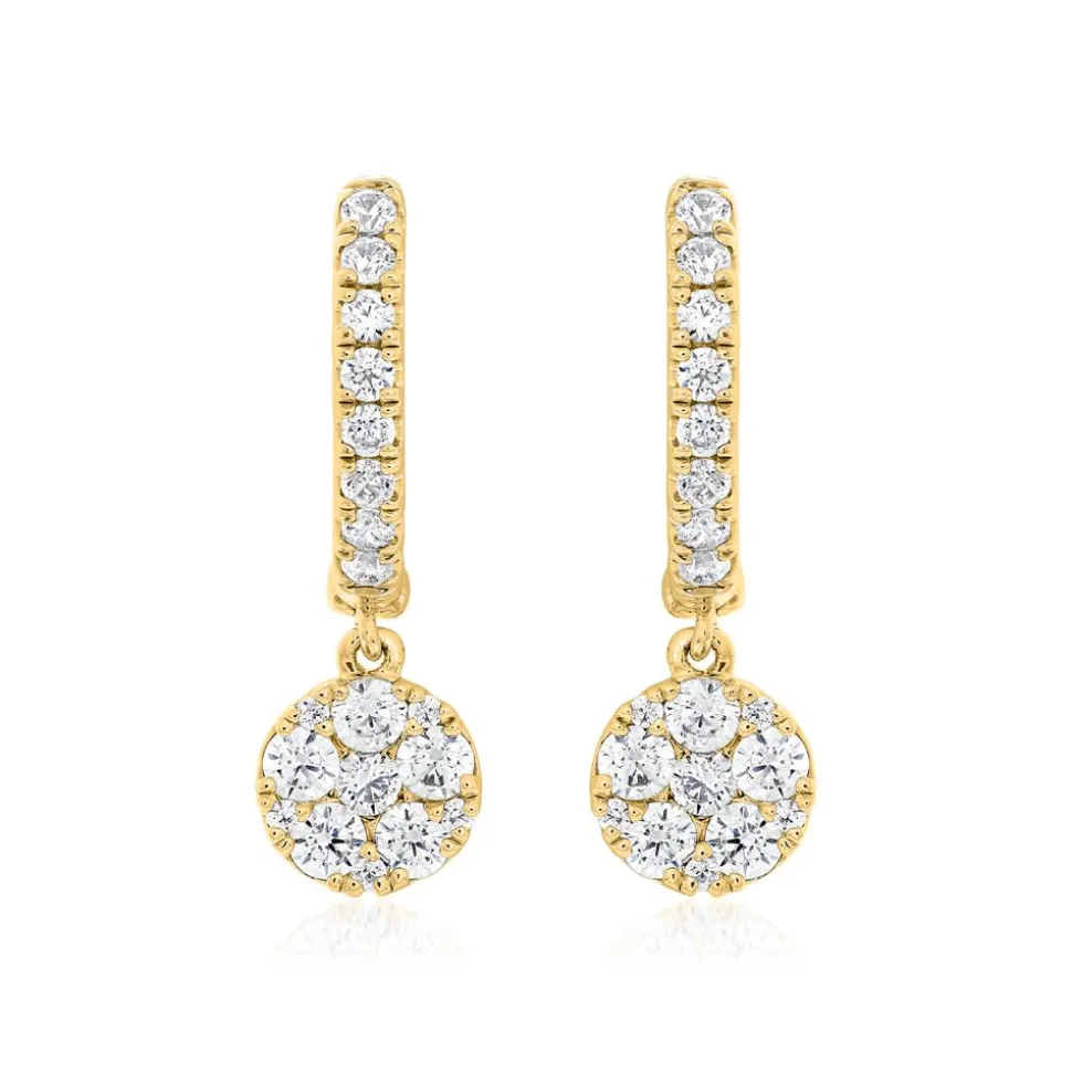 Klappcreolen für Damen aus Gold mit Diamanten BDE0038-GSL