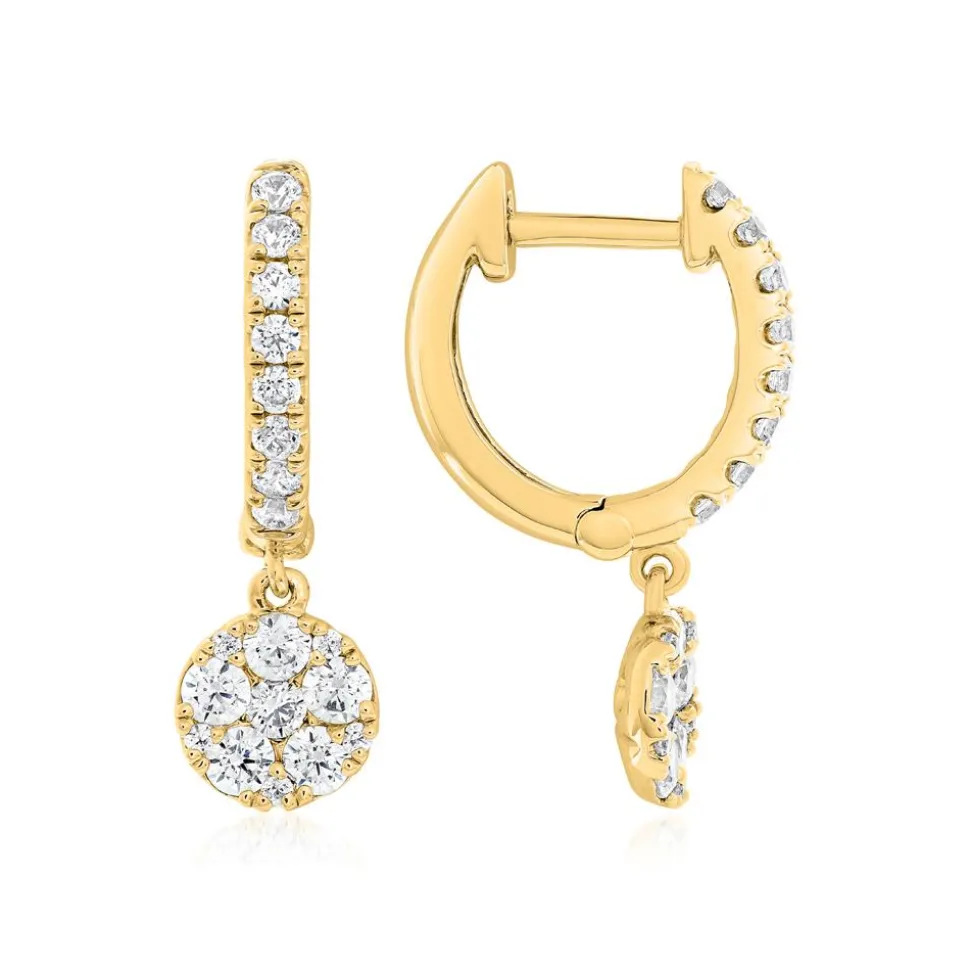 Klappcreolen für Damen aus Gold mit Diamanten BDE0038-GSL