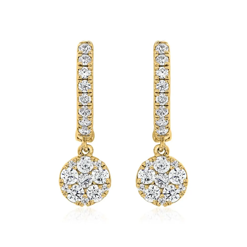 Klappcreolen für Damen aus Gold mit Diamanten, Lab BDE0038LG-GSL