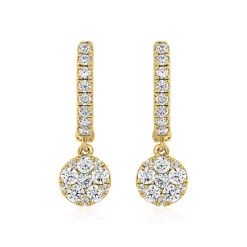 Klappcreolen für Damen aus Gold mit Diamanten, Lab BDE0038LG-GSL