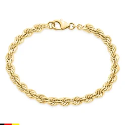 Kordelarmband aus 14 Karat Gold in 5,4 mm Stärke BIN1152-14KGSL