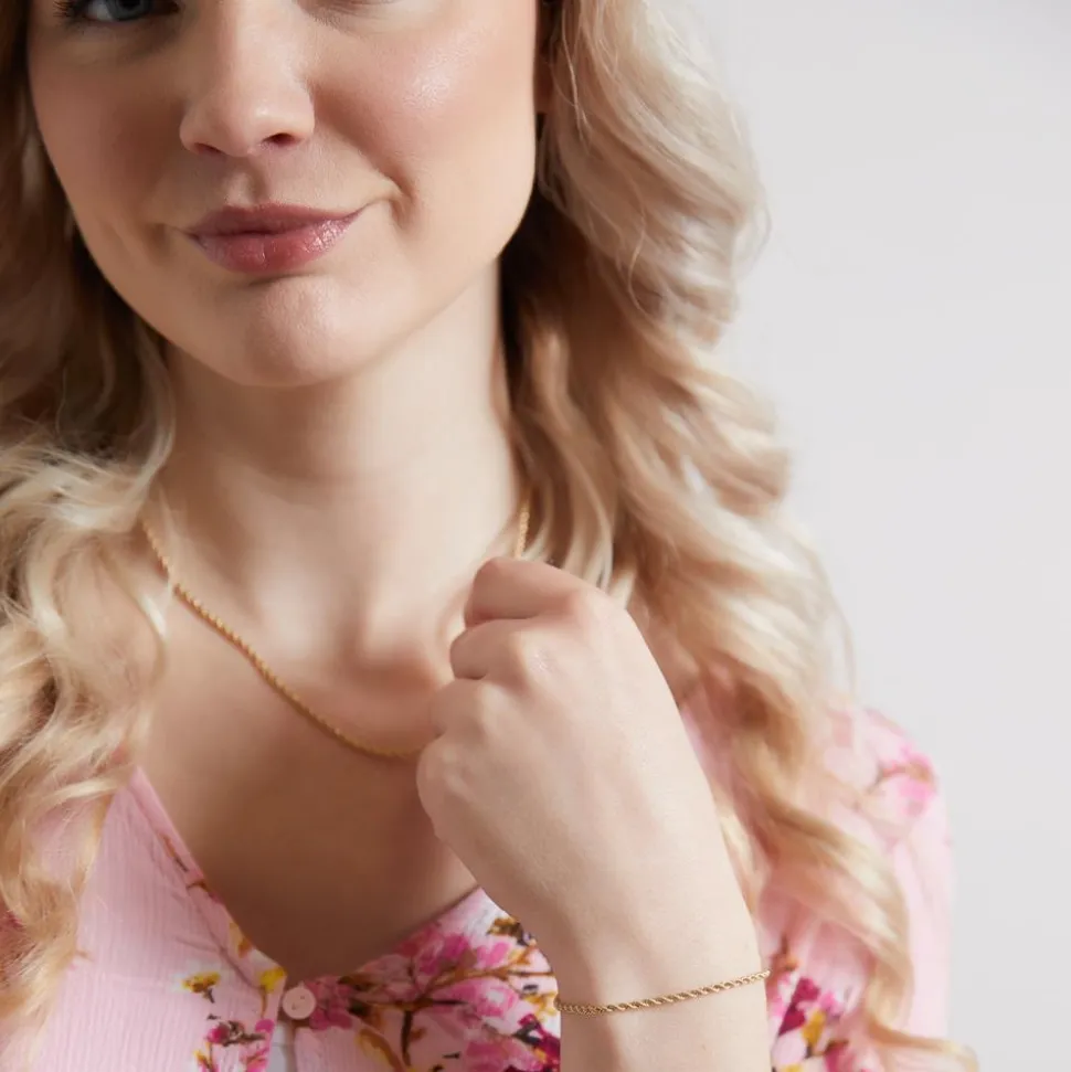 Kordelarmband aus 585er Gelbgold, 2,1 mm BIN1141-14KGSL