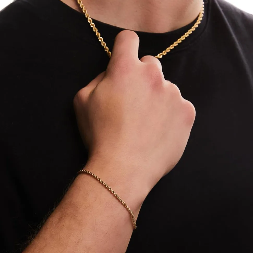 Kordelarmband aus 585er Gelbgold, 2,1 mm BIN1141-14KGSL