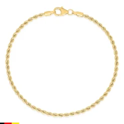 Kordelarmband aus 585er Gelbgold, 2,1 mm BIN1141-14KGSL