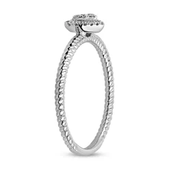 Kordelring mit Herz aus Weißgold oder Platin, Diamanten BDR0098-WSL