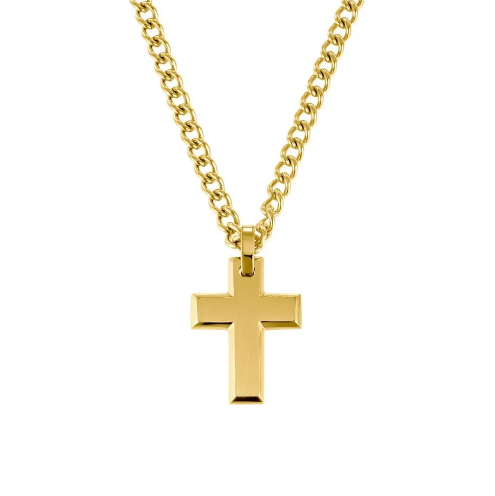 Kreuzkette aus vergoldetem Edelstahl 2036868