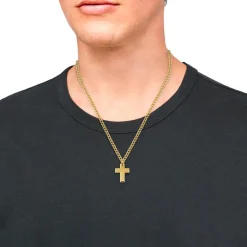 Kreuzkette aus vergoldetem Edelstahl 2036868