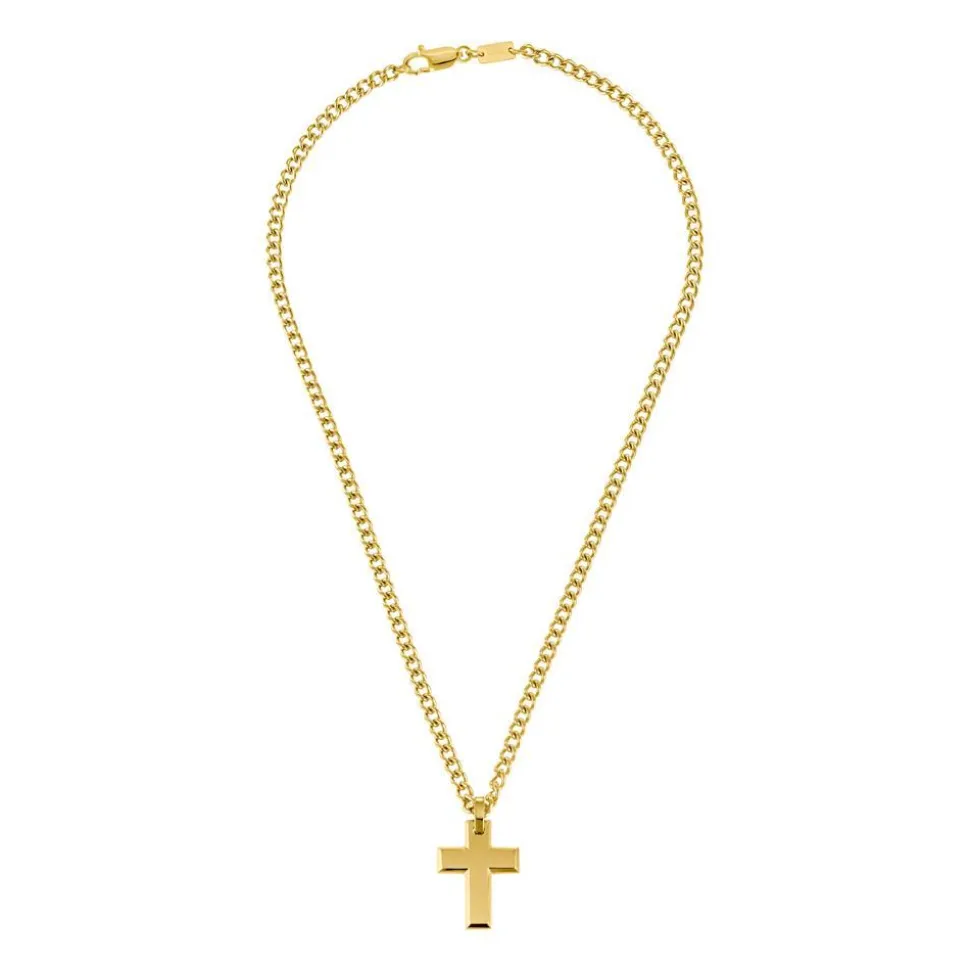 Kreuzkette aus vergoldetem Edelstahl 2036868