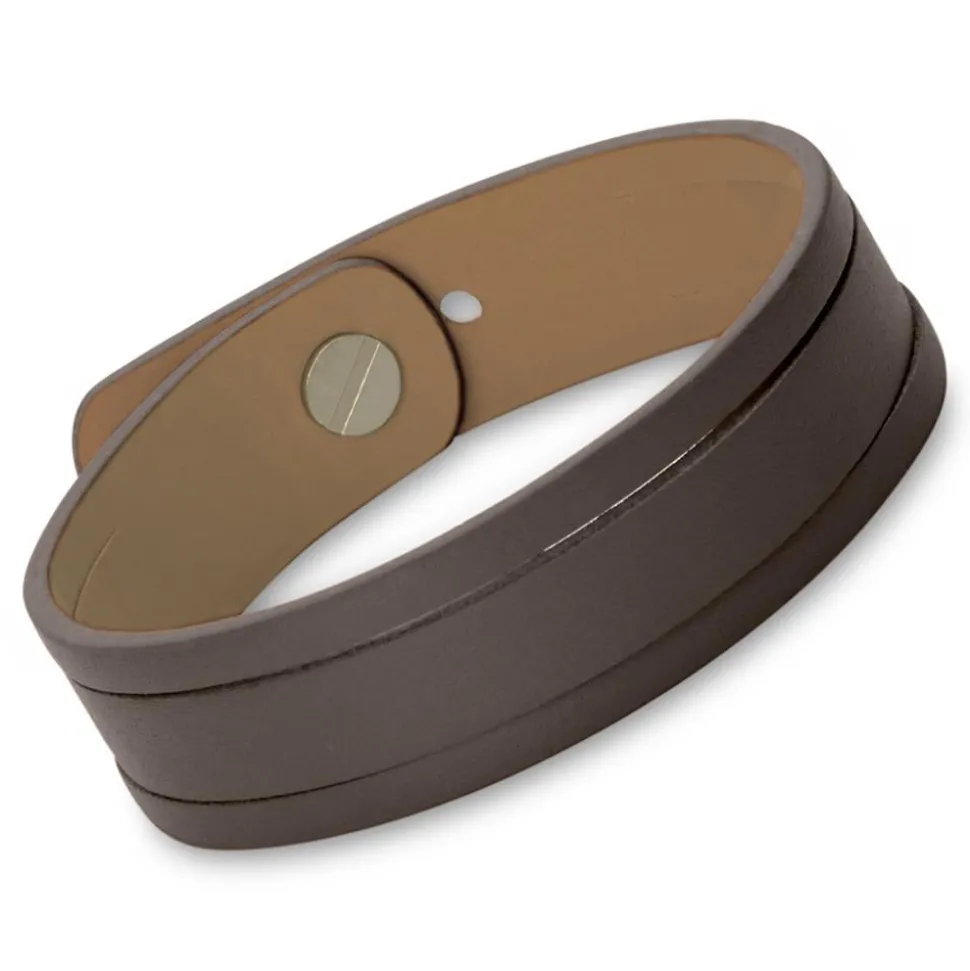 Kunstlederarmband Schlitze dunkelbraun LB0384SL