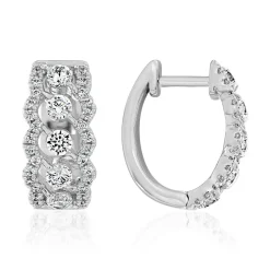 Lab Diamant Creolen für Damen aus Weißgold oder Platin BDE0084LG-WSL