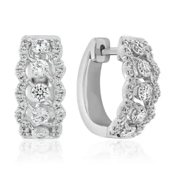 Lab Diamant Creolen für Damen aus Weißgold oder Platin BDE0084LG-WSL