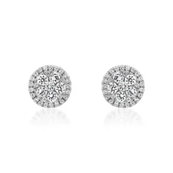 Lab Grown Diamant Ohrschmuck aus Weißgold oder Platin BDE0069LG-WSL