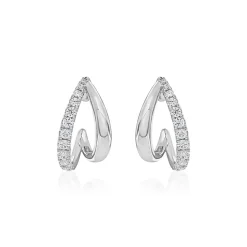 Lab Grown Diamant Ohrschmuck aus Weißgold oder Platin BDE0051LG-WSL