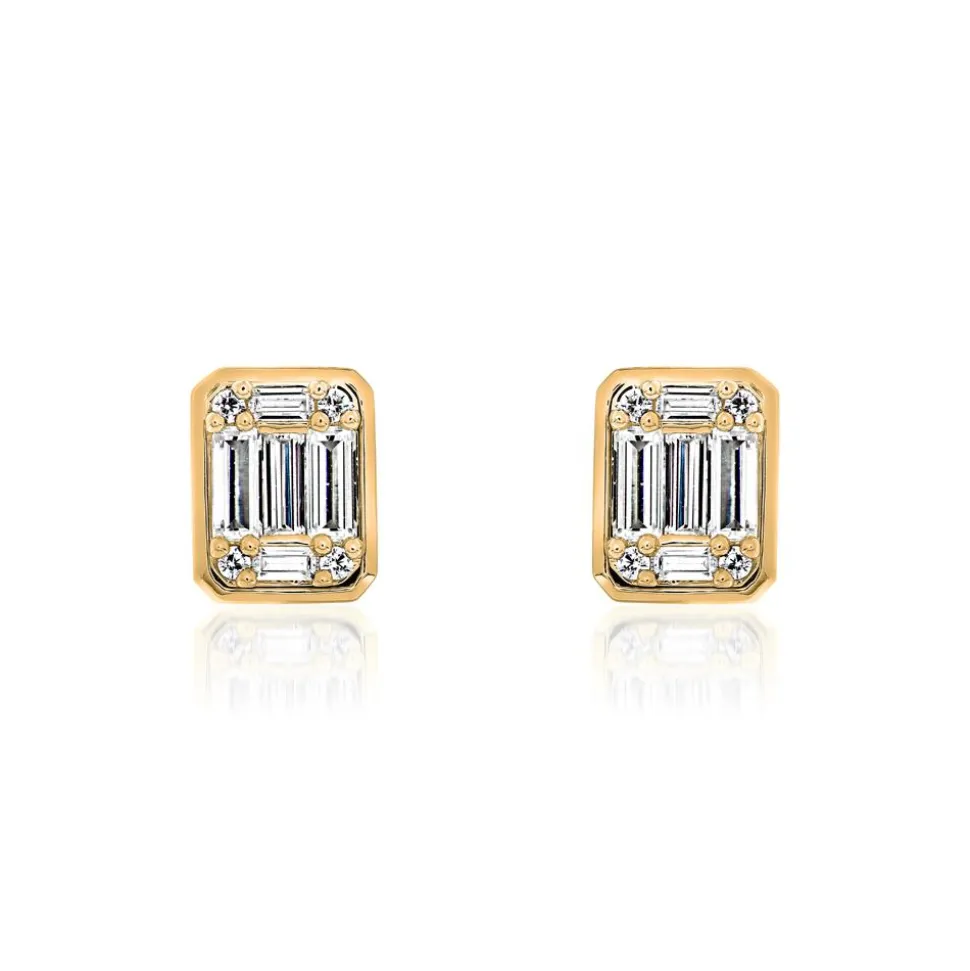 Lab Grown Diamant Ohrstecker für Damen aus Gelbgold BDE0075LG-GSL