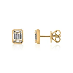 Lab Grown Diamant Ohrstecker für Damen aus Gelbgold BDE0075LG-GSL