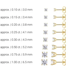 Lab grown Diamant Ohrstecker aus 14K Gold für Damen BDE0022LG-14KGSL