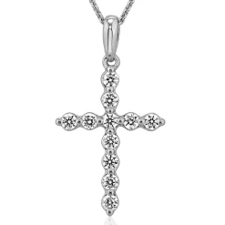 Lab grown Diamantanhänger Kreuz, Weißgold oder Platin BDP0037LG-WSL