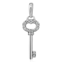 Lab grown Diamantanhänger Schlüssel, Weißgold, Platin BDP0040LG-WSL