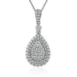 Lab grown Diamantanhänger Tropfen, Weißgold oder Platin BDP0049LG-WSL