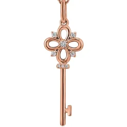 Lab grown Diamantkette aus Roségold mit Schlüssel BDP0043LG-RSLK