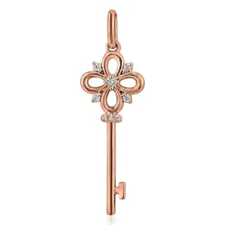 Lab grown Diamantkette aus Roségold mit Schlüssel BDP0043LG-RSLK