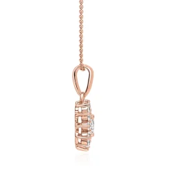 Lab grown Diamantkette mit Anhänger aus Roségold BDP0051LG-RSLK