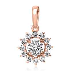 Lab grown Diamantkette mit Anhänger aus Roségold BDP0051LG-RSLK