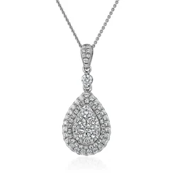 Lab grown Diamantkette mit Tropfenanhänger aus Weißgold BDP0049LG-WSLK