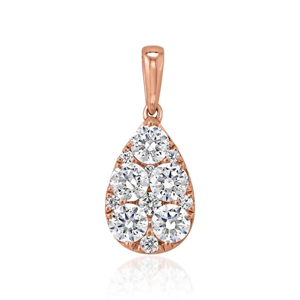 Lab grown Diamantkette Tropfen aus Roségold für Damen BDP0048LG-RSLK