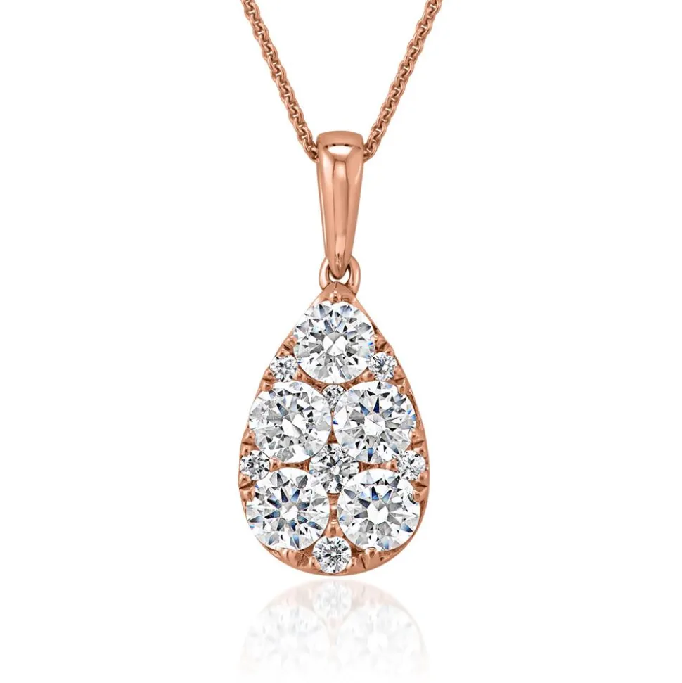 Lab grown Diamantkette Tropfen aus Roségold für Damen BDP0048LG-RSLK