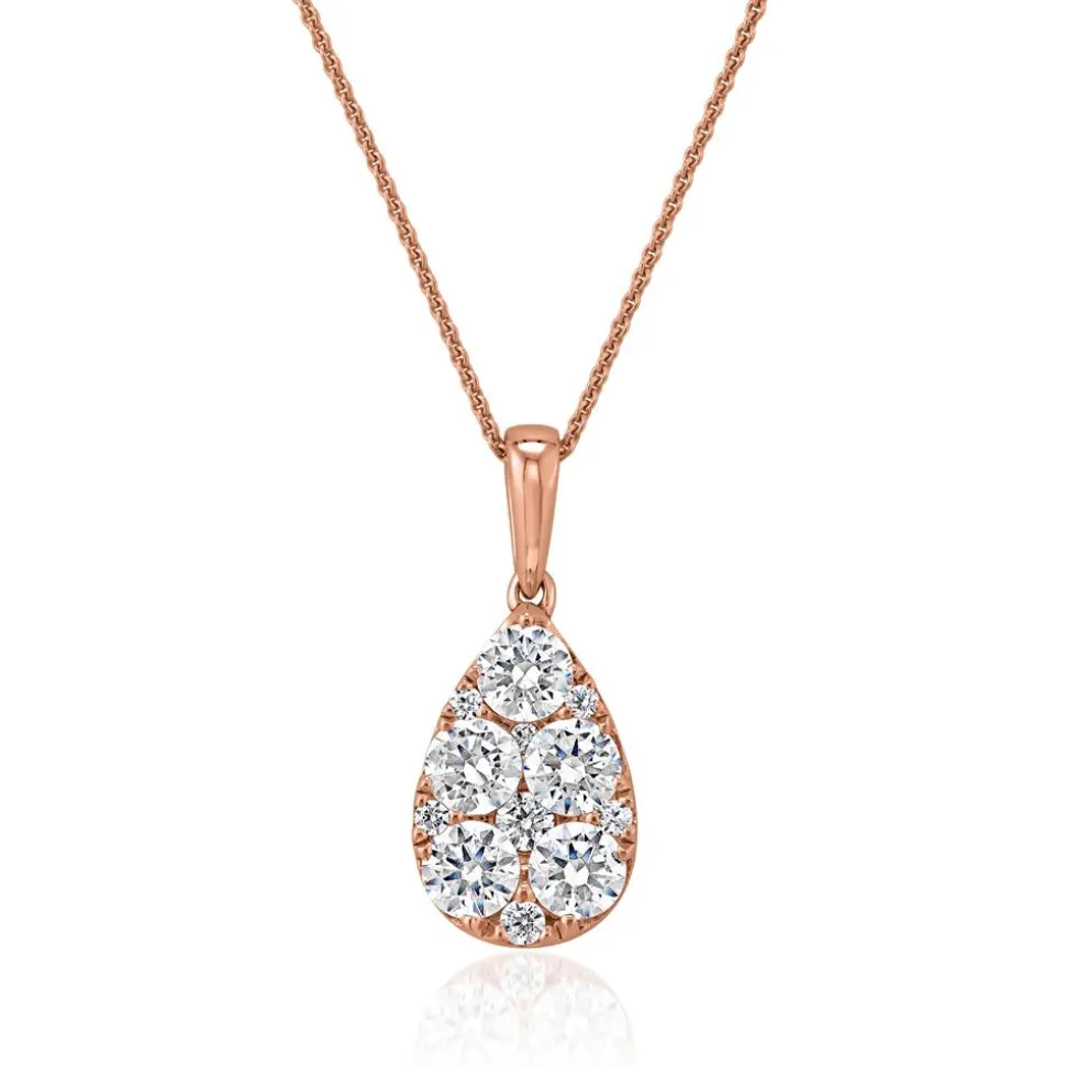 Lab grown Diamantkette Tropfen aus Roségold für Damen BDP0048LG-RSLK