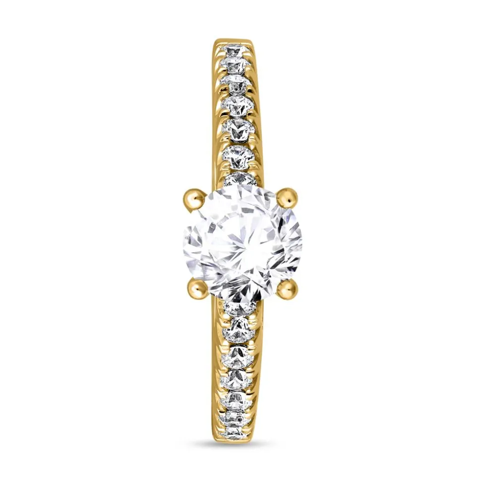 Lab grown Diamantring aus Gelbgold für Damen BDR0009LG-GSL