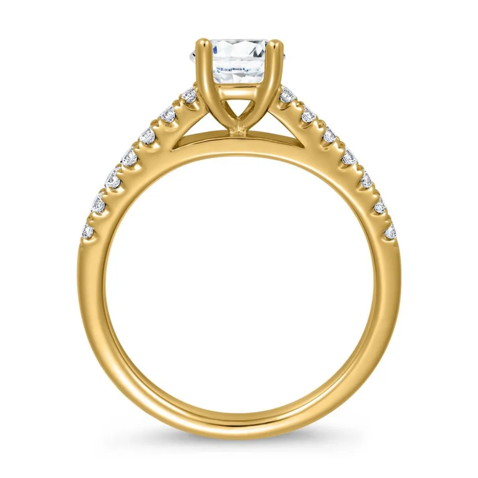 Lab grown Diamantring aus Gelbgold für Damen BDR0009LG-GSL