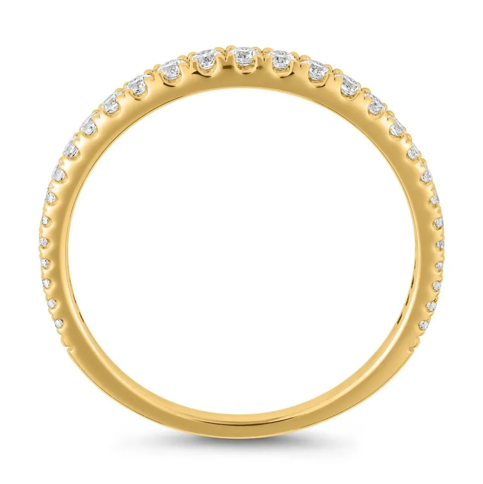 Lab grown Diamantring aus Gelbgold, gravierbar BDR0088LG-GSL