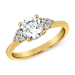 Lab grown Diamantring aus Gelbgold, gravierbar BDR0020LG-GSL